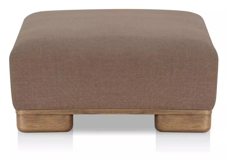June Dark Brown Upholstered Rectangular Ottoman
