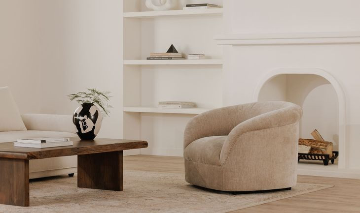 Thora Beige Upholstered Lounge Chair