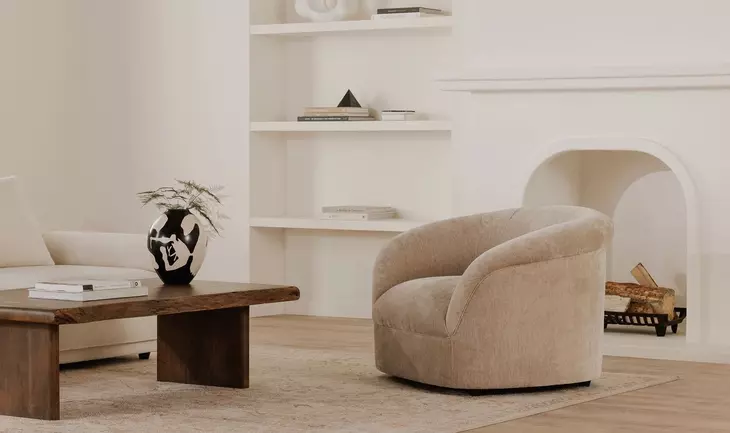 Thora Beige Upholstered Lounge Chair