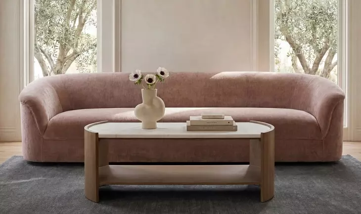 Thora Blush 109" Sofa