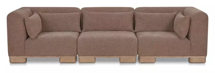 June Dark Brown Performance Fabric Modular Sofa Sectional with Pillows