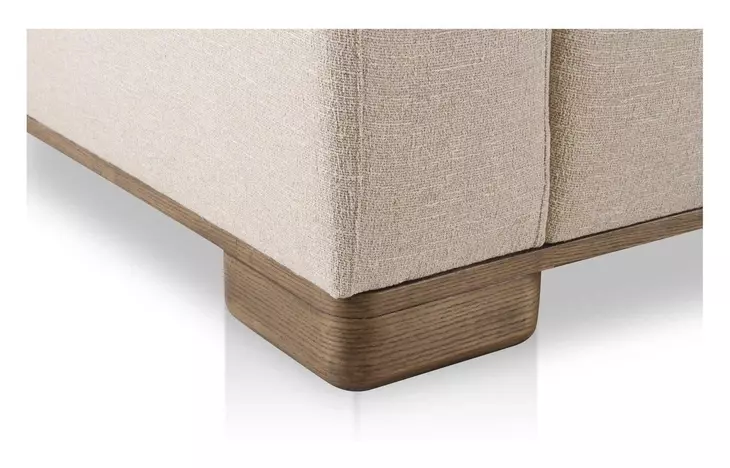 June Oatmeal Performance Fabric 4 Piece Modular Lounge Sectional with Pillows
