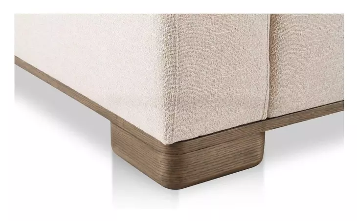 June Oatmeal Performance Fabric 5 Piece Modular U Shaped Sectional with Pillows