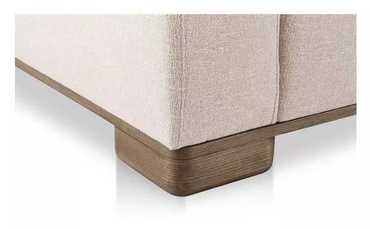June Oatmeal Performance Fabric 5 Piece Modular Corner Sectional with Pillows