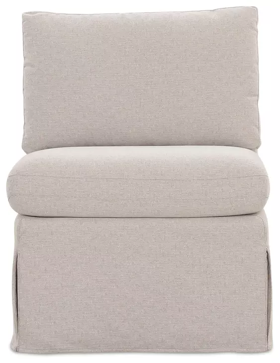 Fable Beige Upholstered Slipcover Dining Slipper Chair
