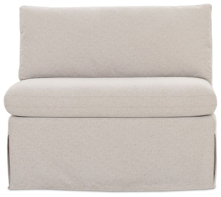 Fable Beige Upholstered Slipcover Dining Chair and Half
