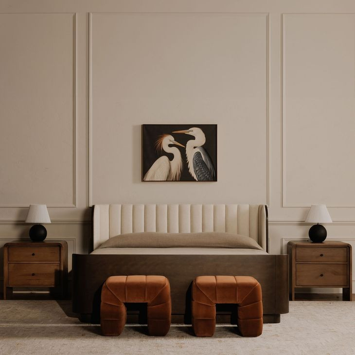 Verity Warm Brown Upholstered Stool