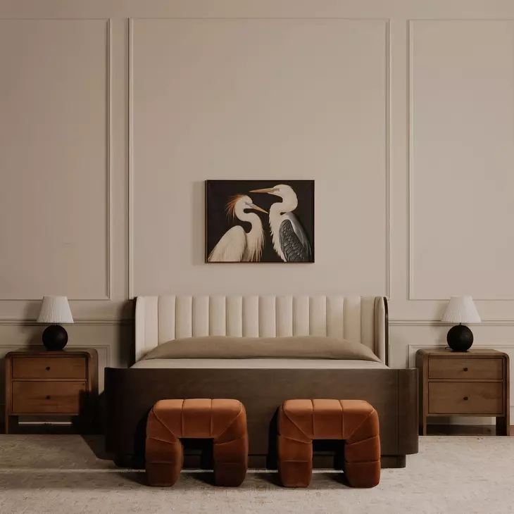 Verity Warm Brown Upholstered Stool