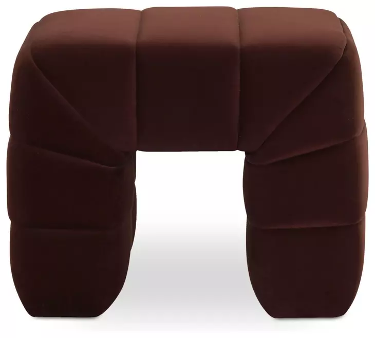 Verity Warm Brown Upholstered Stool From Moe Furniture | Coleman