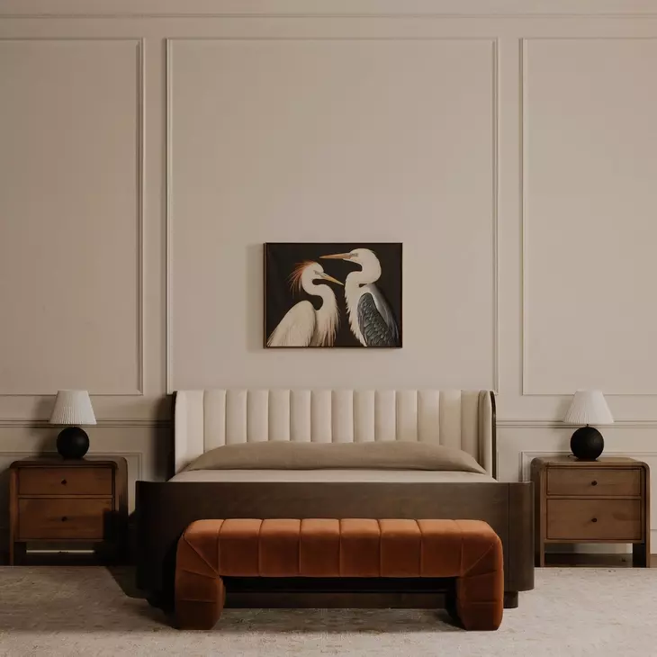 Verity Warm Brown Upholstered Bed Bench