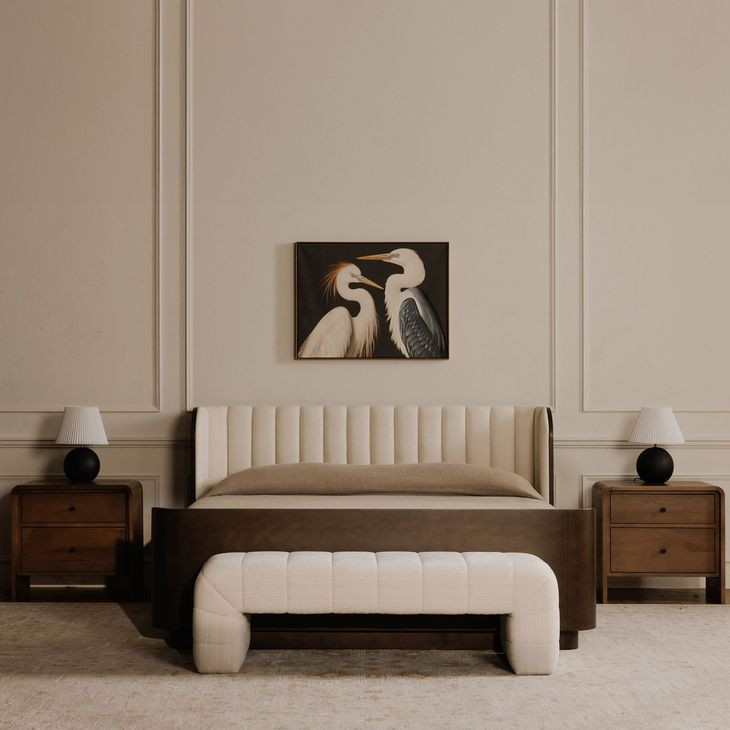 Verity Oatmeal Upholstered Bed Bench
