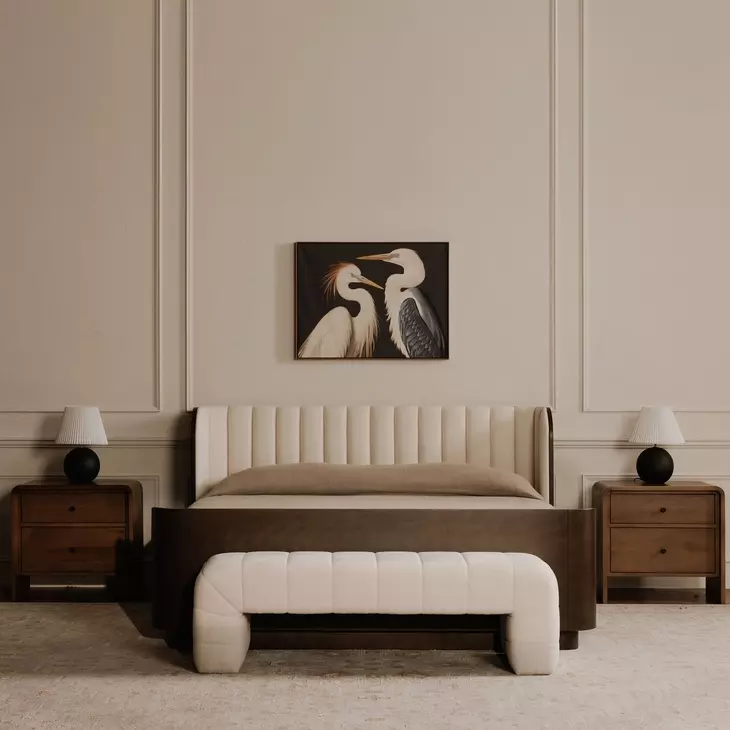Verity Oatmeal Upholstered Bed Bench