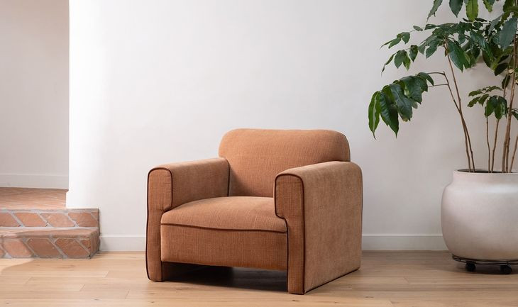 Leo Light Brown Upholstered Accent Chair
