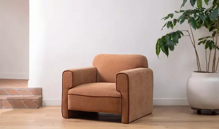 Leo Light Brown Upholstered Accent Chair