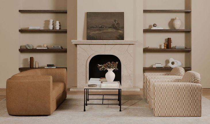 Leo Taupe Upholstered Accent Chair
