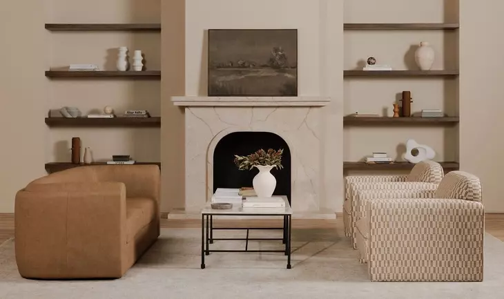 Leo Taupe Upholstered Accent Chair