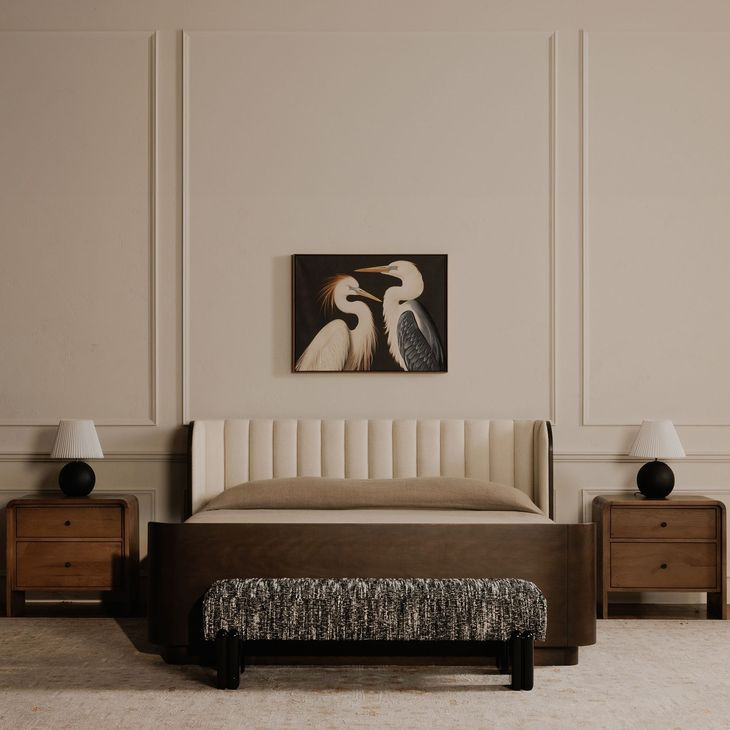 Priya Black Upholstered Bed Bench