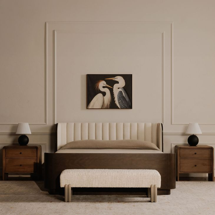Priya Off White Upholstered Bed Bench