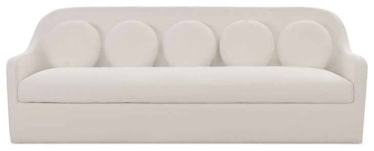 Rialto White Performance Fabric 90" Sofa