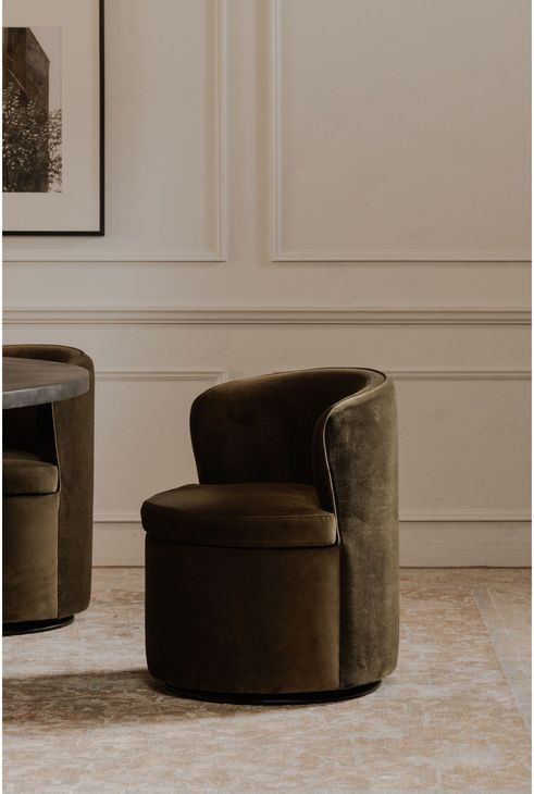 Dane Green Upholstered Swivel Dining Chair