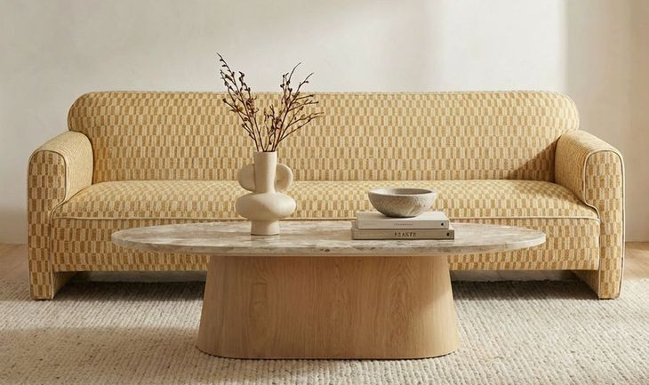 Leo Chartreuse And Cream Living Room Set