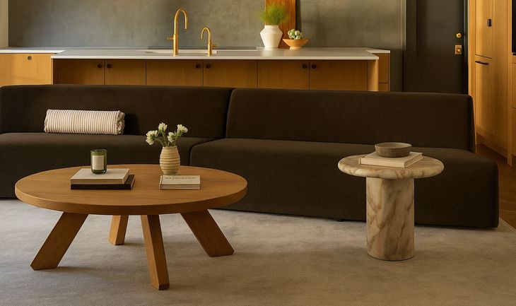 Naomi Dark Brown 2 Piece Convex Modular Sectional