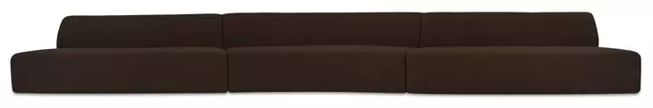 Naomi Dark Brown 3 Piece Wave Modular Sectional