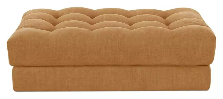 Davie Golden Yellow Performance Fabric Upholstered Rectangular Ottoman