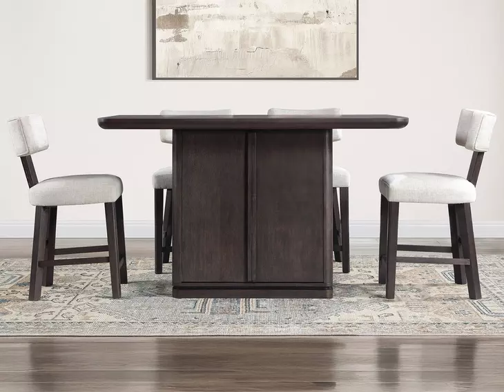 Oakley Black Rectangular Storage Counter Height Dining Room Set