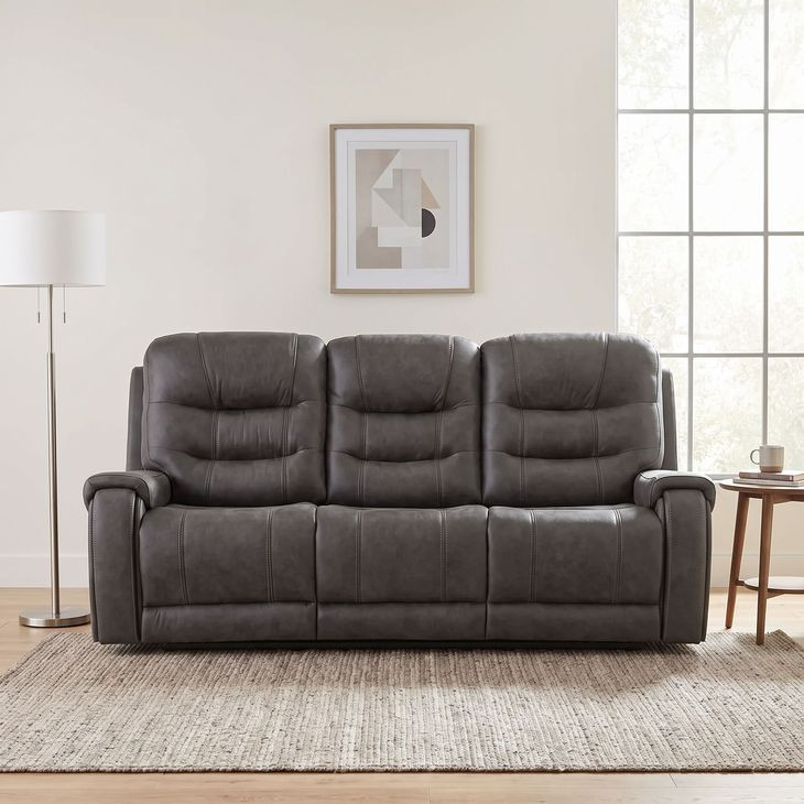 Oberon Dark Gray Double 87" Reclining Sofa