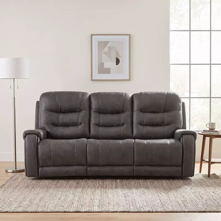 Oberon Dark Gray Double 87" Reclining Sofa