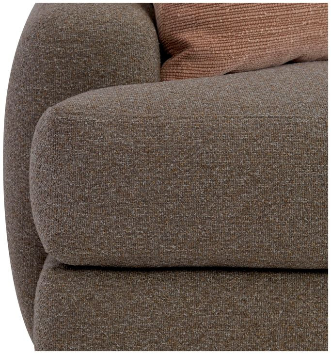 Cameron Brown Upholstered Swivel Chair with Pillow