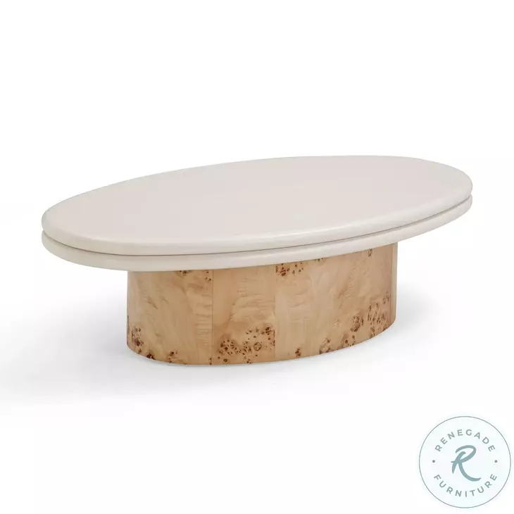 Tanner Natural Burl and Cream Ash Coffee Table