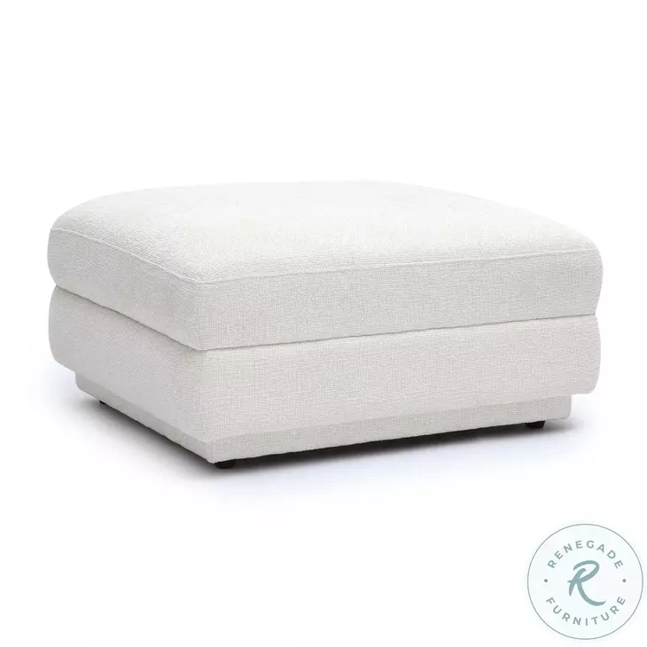 Perry Cream Chenille Modular Ottoman