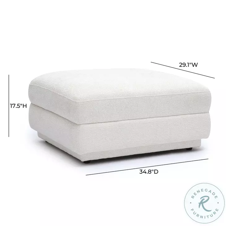Perry Cream Chenille Modular Ottoman