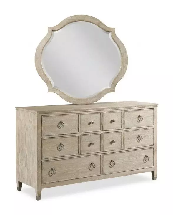 Clearview Oyster 8 Drawer Fremont Dresser with Freeform Accent Mirror