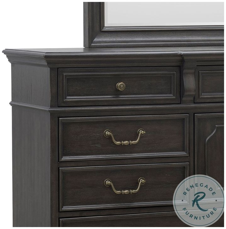 Hickory Creek Brown Velvet Dresser Mirror