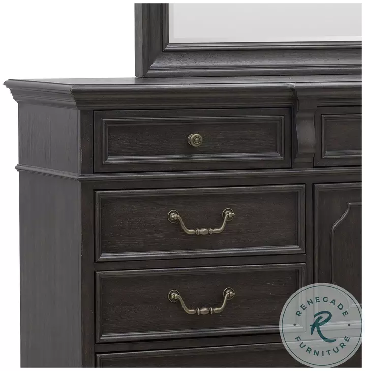 Hickory Creek Brown Velvet Dresser Mirror