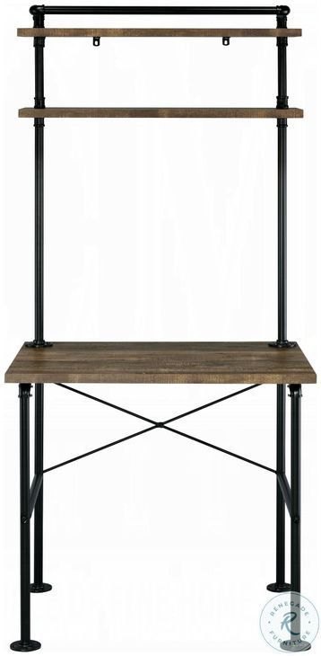Ensata Rustic Oak and Black 32" Writing Desk