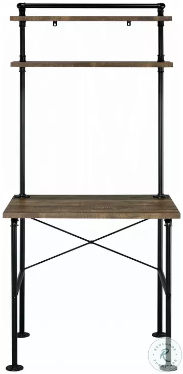Ensata Rustic Oak and Black 32" Writing Desk