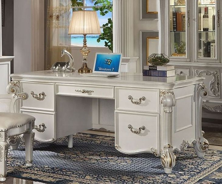 Vendome Antique Pearl 74" Executive Writing Desk