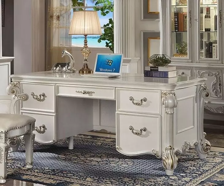 Vendome Antique Pearl 74" Executive Writing Desk