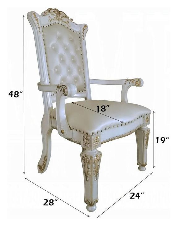 Vendome Cream Upholstered Executive Office Chair with Nailhead Trim