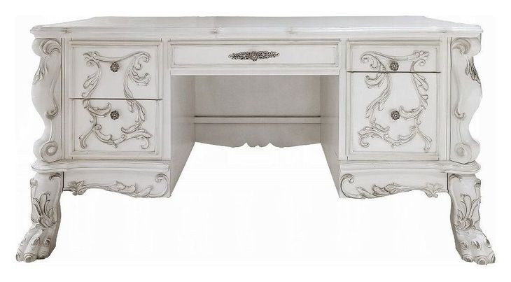 Dresden Bone White 74" Executive Writing Desk