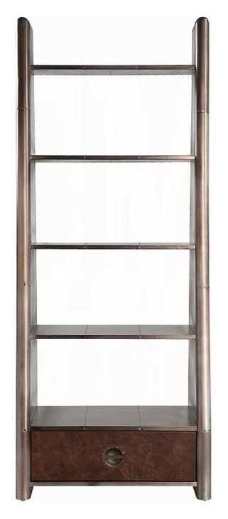 Brancaster Bronze Leather Bookcase