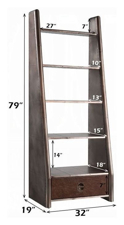 Brancaster Bronze Leather Bookcase