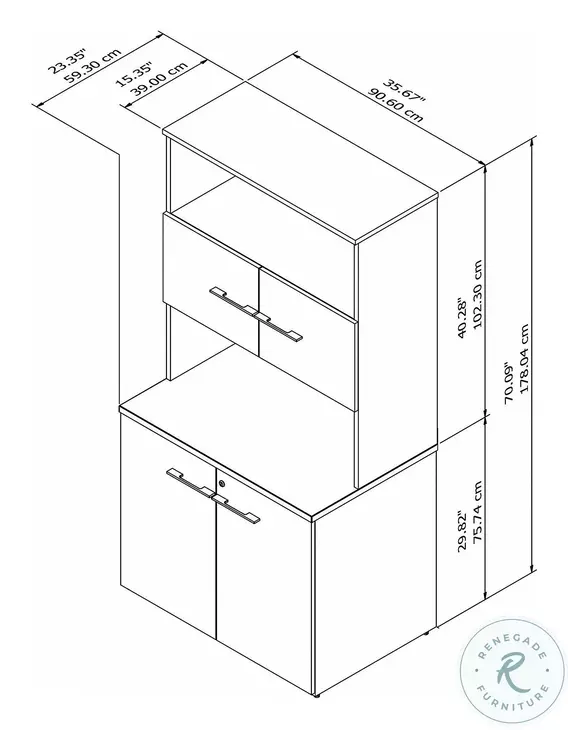 Office 500 Storm Gray 36" Tall Storage Cabinet With Doors And Shelves