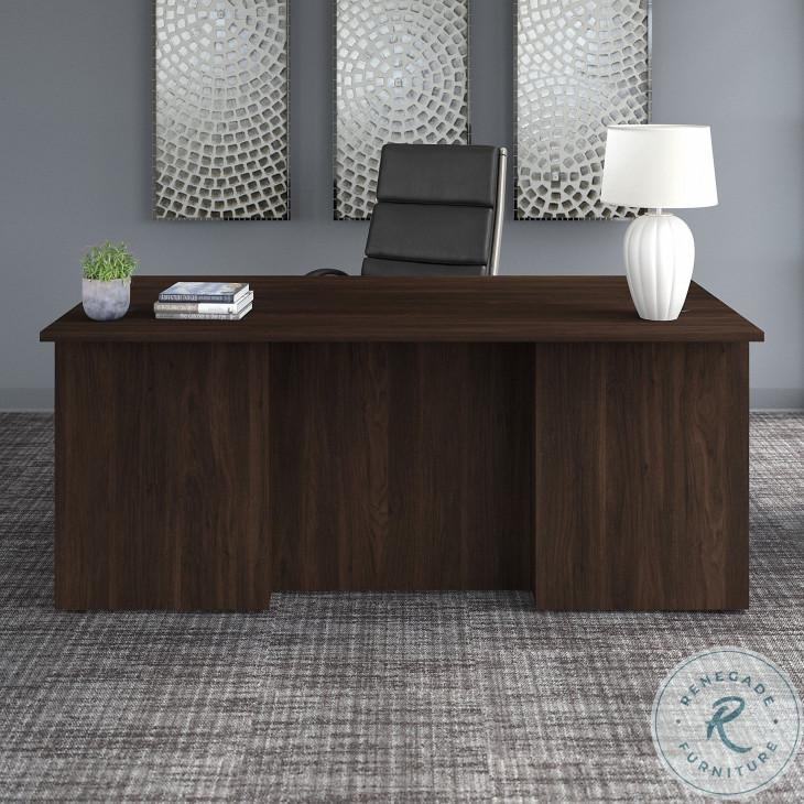 Office 500 Black Walnut 72" Large Executive Home Office Set ...