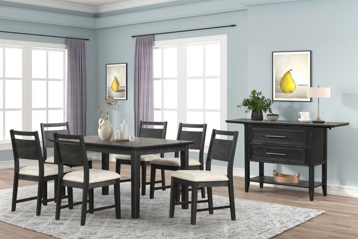 Sable Crest Black Upholstered Dining Chair Set of 2