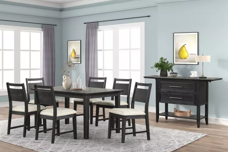 Sable Crest Black Upholstered Dining Chair Set of 2